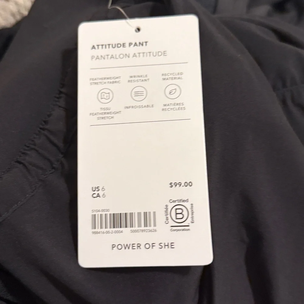 Athleta Attitude Lined Pant Size 6 - Picture 8 of 8